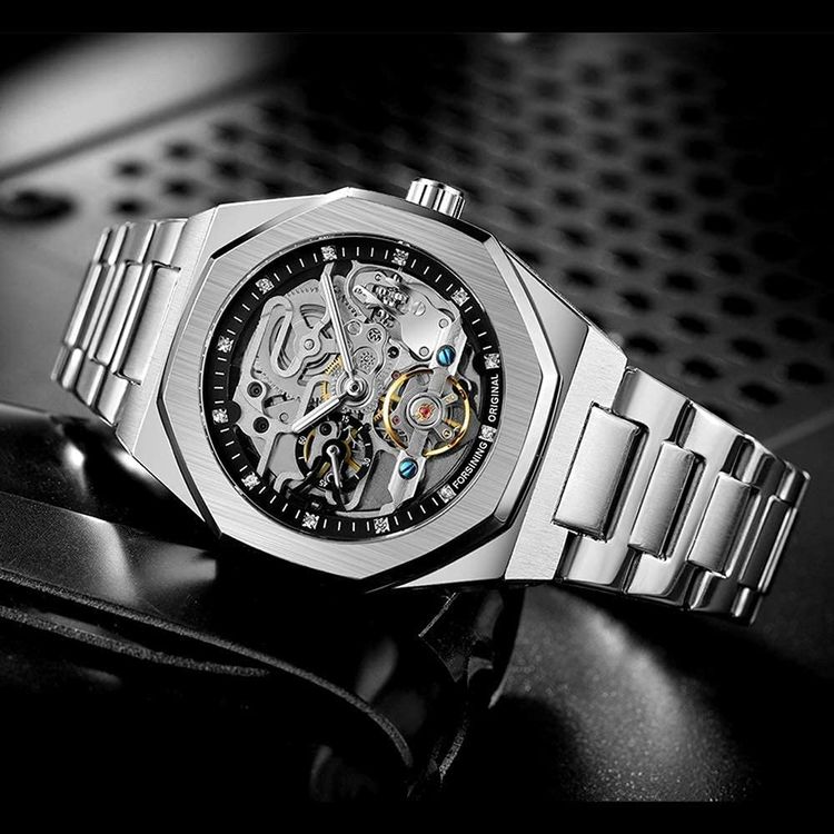 Edle Skelett Automatik Uhr Armbanduhr Herrenuhr