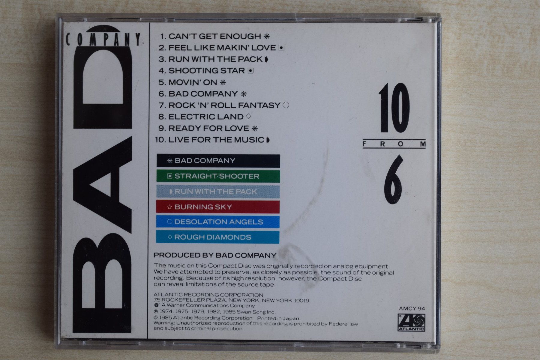 CD: BAD COMPANY - 10 from 6 CD (679) – Usato da Reutigen venduto da DONDON55 1