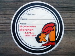 Storchen Schuhhaus Schulheft Aufkleber