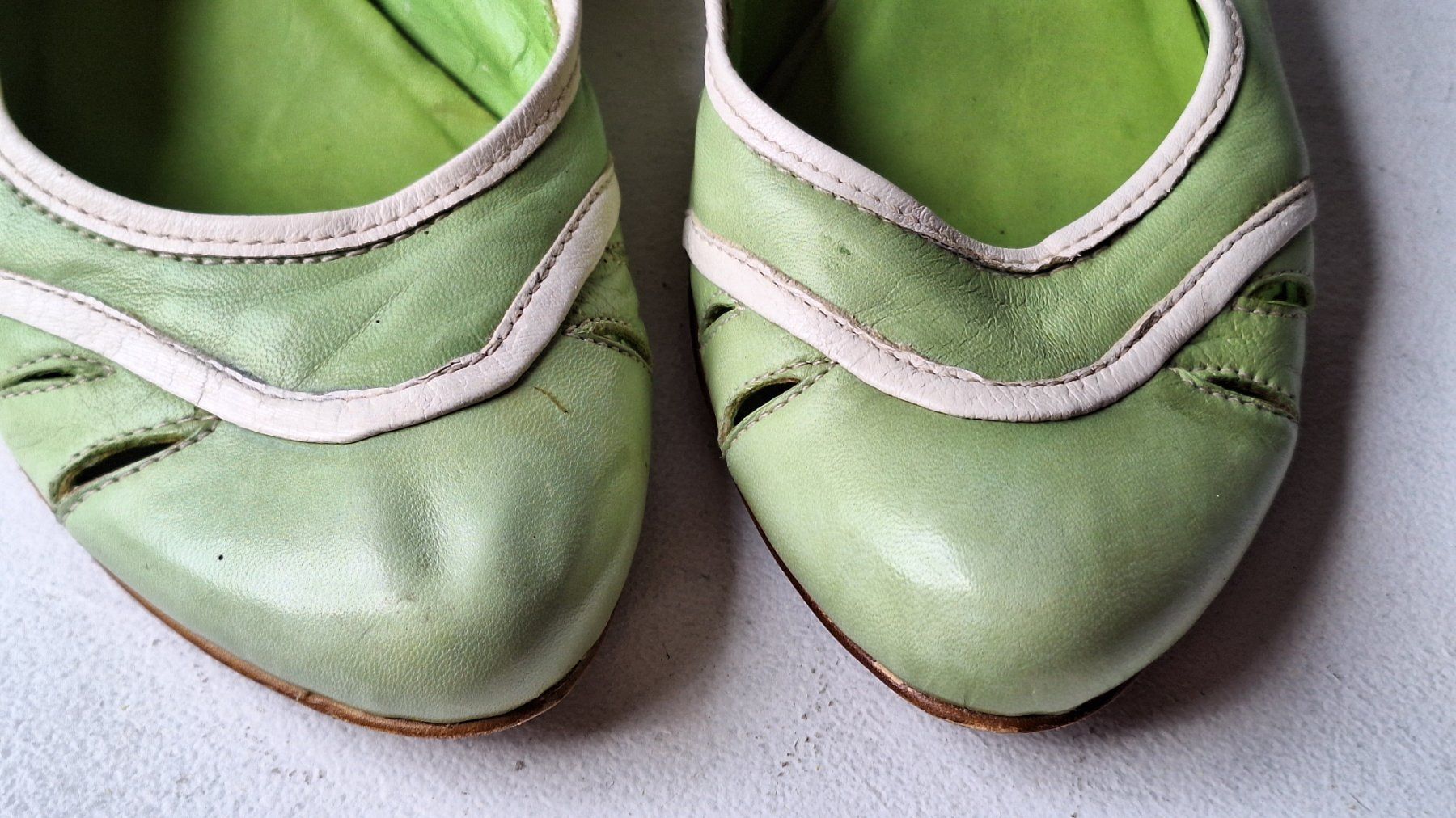 Scarpe da donna: Vintage Schuhe  "Nice Dean " Gr.39,5  Leder hellgrün – Usato da Dornach venduto da majo8689 4
