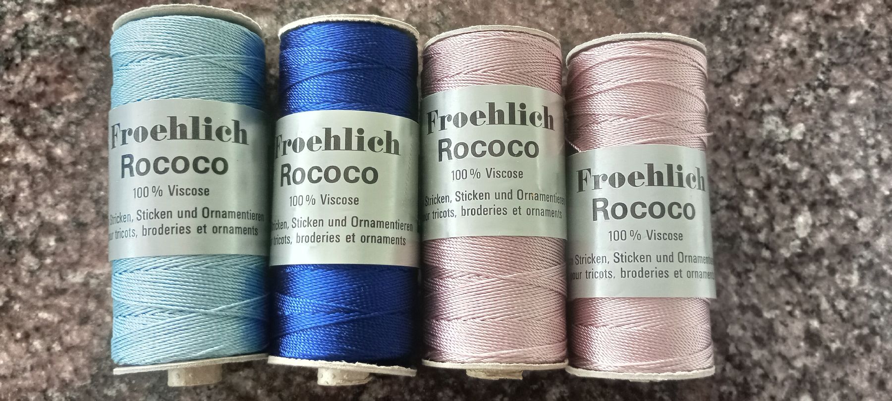 Lana: Froehlich Rococo Viscose Garn, 4 Spulen – Nuovo (secondo la descrizione) da Langnau i. E. venduto da Bebatta