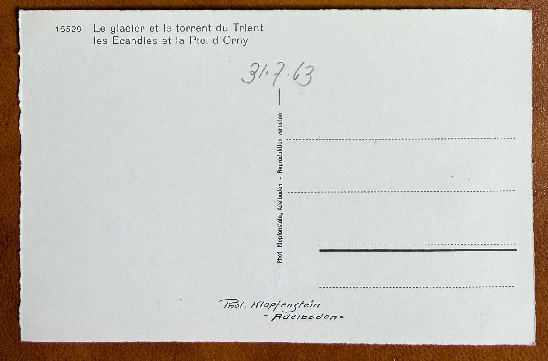Cartoline postali: Trient - Glacier & Torrent du Trient 1963 – Usato da Lutry venduto da Ediego 1