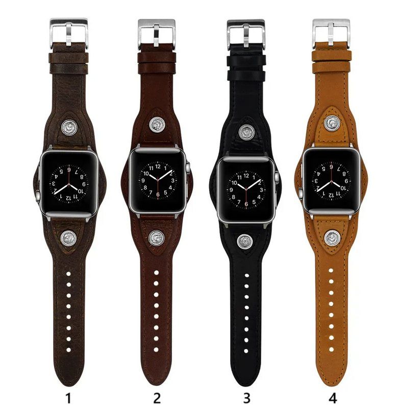 Apple Armbänder & -reifen: Armband PU-Leder Retro-Stil für Apple Watch 7 8 9 10 – Neu und originalverpackt aus Lausanne von WATCH-WORLD 1