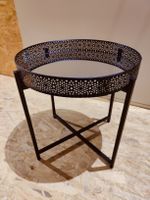 Orientalischer Beistelltisch, schwarz mit Spiegelfläche