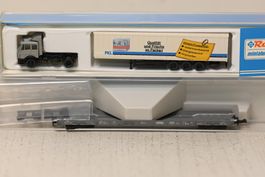 Hupac Güterwagen mit LKW Spur N Roco