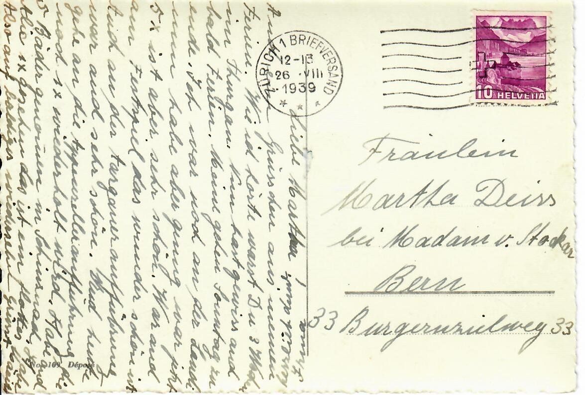 Cartoline postali: Zürich 1939 – Usato da Hochdorf venduto da Ziegel-16 1