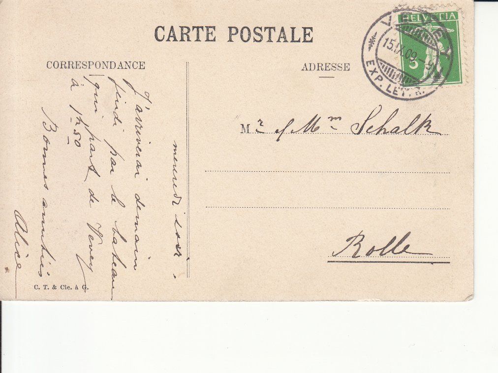 Cartoline postali: Clarens 1909 – Usato da Bürglen TG venduto da StampGraf 1