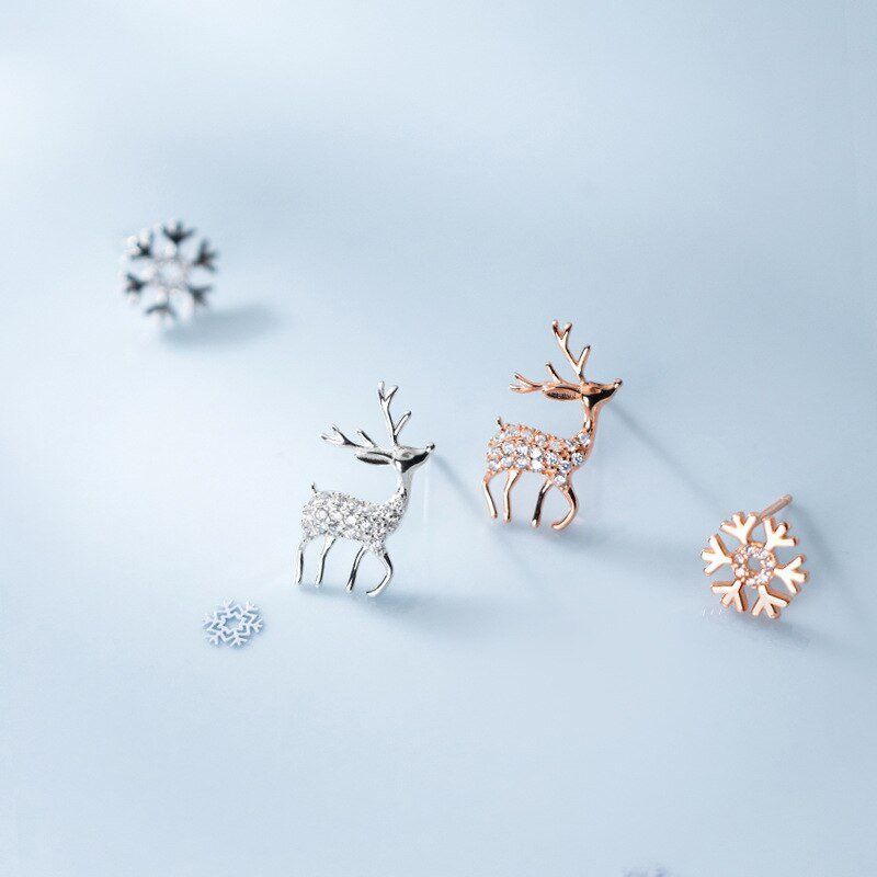 Orecchini pendenti & Orecchini a lobo: Silber Rentier Schneeflocken Ohrstecker – Nuovo e nell'imballaggio originale da Wil SG venduto da Veratier