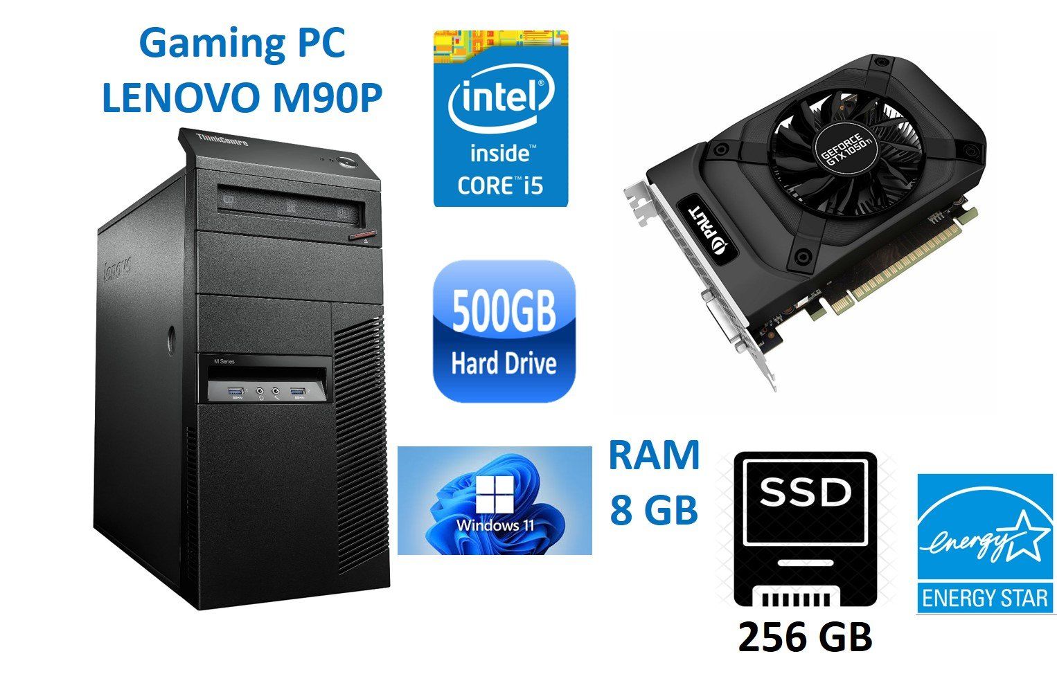 PC Lenovo M90p +GFORCE GTX 1050Ti Win11 Gaming 256GB SSD (Gebraucht) in ...