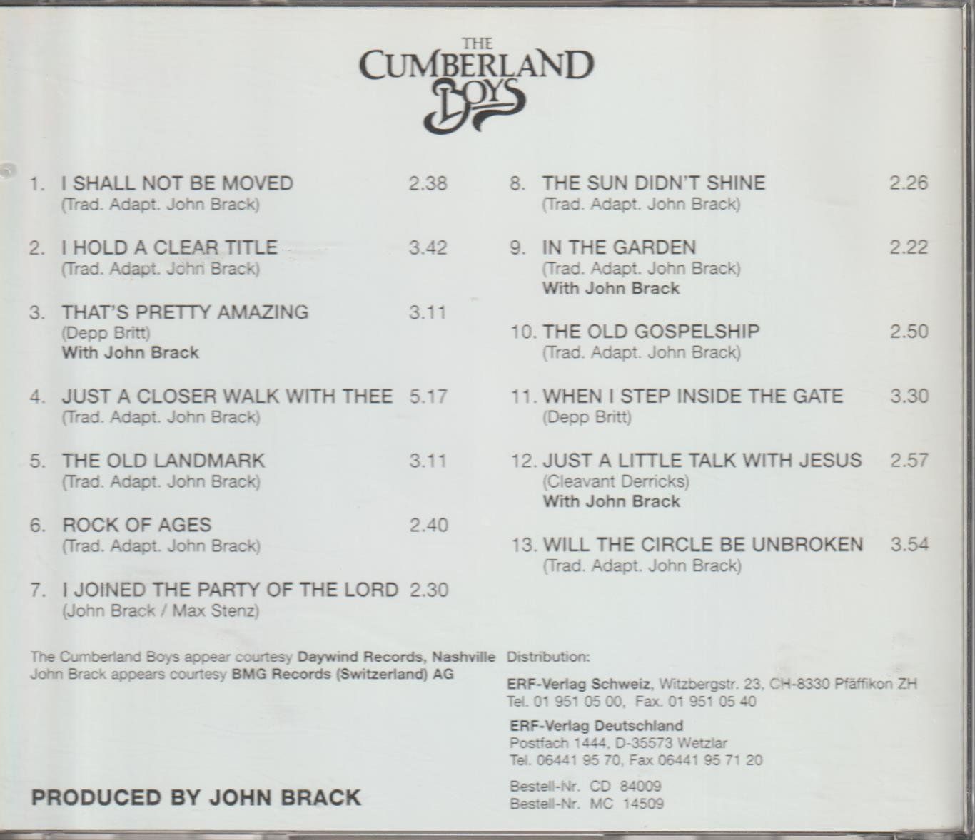 CD: THE CUMBERLAND BOYS - County CD mit John Brack + Autogramm – Usato da Zürich venduto da Vinyl 1
