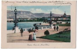 Genève, quai du Mont-Blanc, animée, circulée 1916