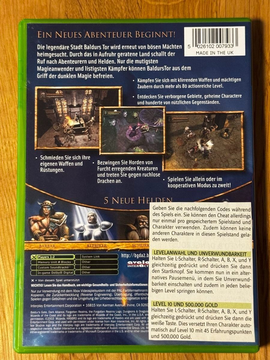 Spiele: Baldurs Gate Dark Alliance 2 - CIB - Xbox – Gebraucht aus Uster von GamesAndStuff 1