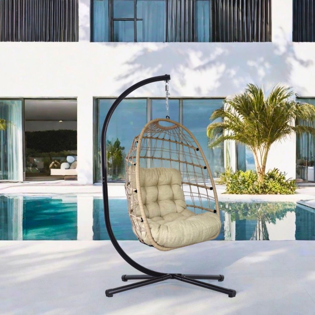 Gartenhängesitze: Hängesessel Chloe Polyrattan Ivory Sand – Neu und originalverpackt aus Ermatingen von MyHappyHome 2