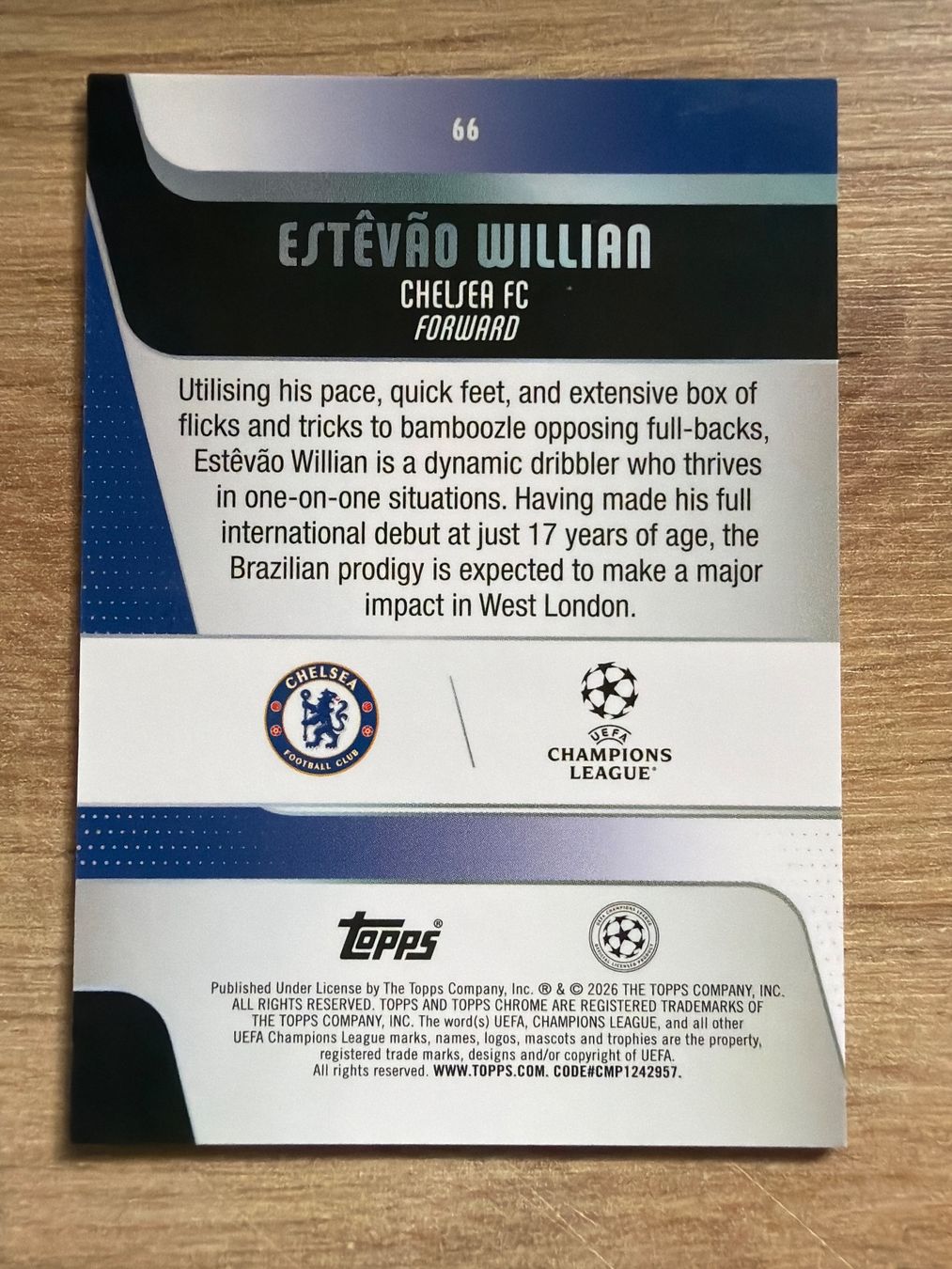 Topps Cartes à collectionner: Soccer Estevao RC Topps Chrome 2026 – D'occasion à Netstal par Clutch79Cardz 1