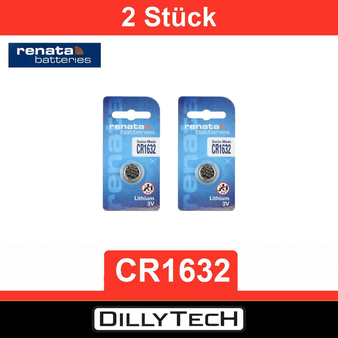 Caricatori & Batterie: Renata CR1632 Lithium Knopfzellenbatterie - 2 Stk. – Nuovo e nell'imballaggio originale da Meilen venduto da DillyTecH