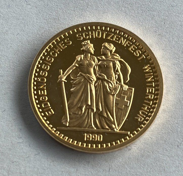 Tutti le monete: Schützentaler Winterthur 1990 Gold – Nuovo e nell'imballaggio originale da Emmenbrücke venduto da DanielStulz62
