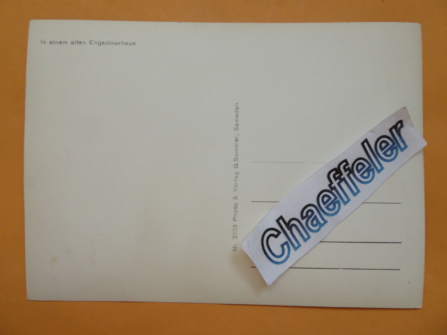 Cartes postales: in einem alten Engadienerhaus – Neuf (Voir description) à Zürich par Chaeffeler 1