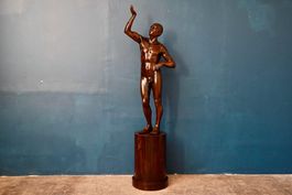 Grande sculpture italienne statue en bois vintage 1m68 perso
