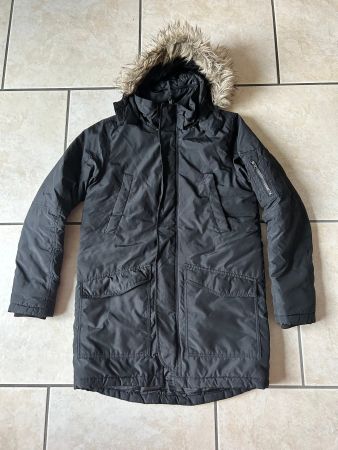 Wintermantel schwarz, lang, Gr. 170/14+