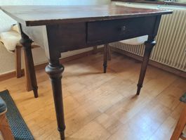 Antiktisch mit Schublade dunkles Holz L70cm B50cm H74cm
