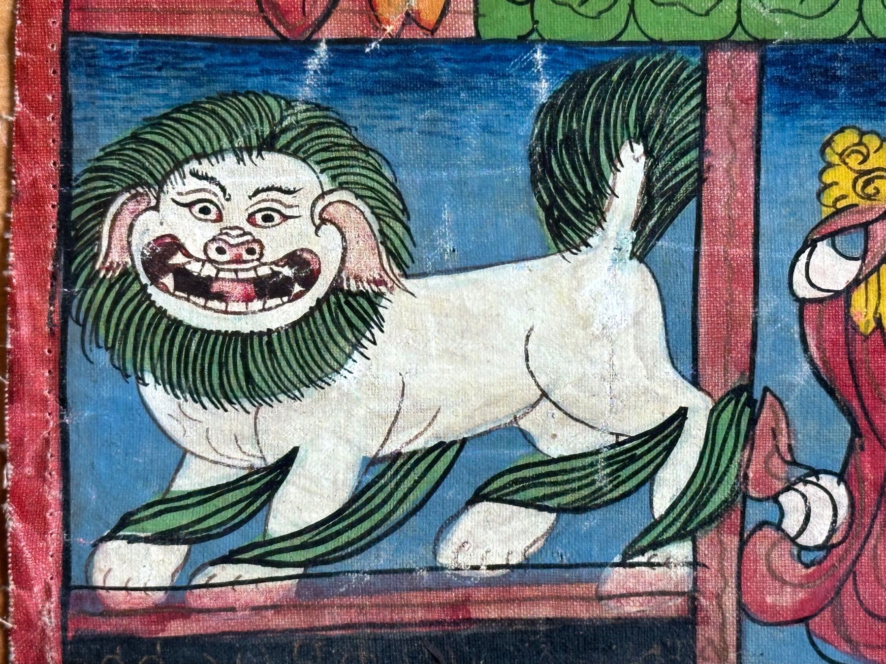 Gemälde: Antiker, asiatischer, Thangka original gemalt – Gebraucht aus Seltisberg von quadartswiss