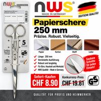 NWS Papierschere 250 mm Made in Germany Neu