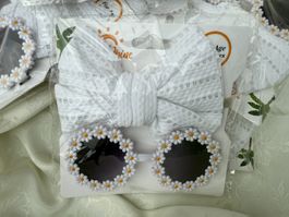 sechs Sets aus Brille + Haarband für Mädchen 0-4 Jahren NEU