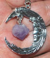 Halskette 33C – Mond mit Amethyst
