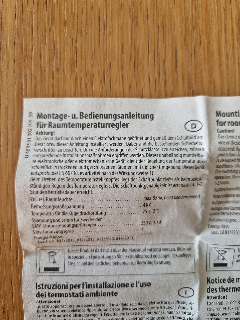 Interruttori: Eberle Raumthermostat - Neu – Nuovo (secondo la descrizione) da Vogelsang AG venduto da villa9 5