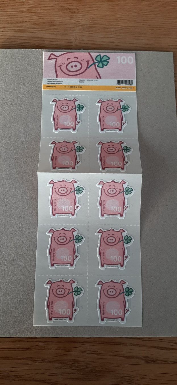 Tutti i francobolli: 2019  Glücksschwein 10x (Faltbogen) Postfrisch – Nuovo (secondo la descrizione) da Affoltern am Albis venduto da Andrezc