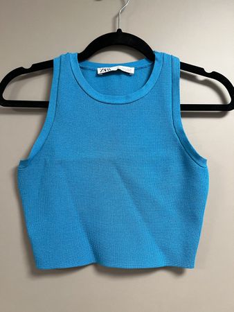Blue Zara crop top