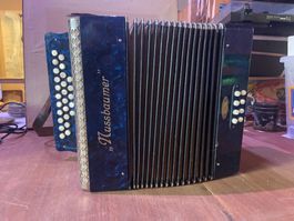 diatonische Handorgel «Nussbaumer» – blau perlmutt, Vintage