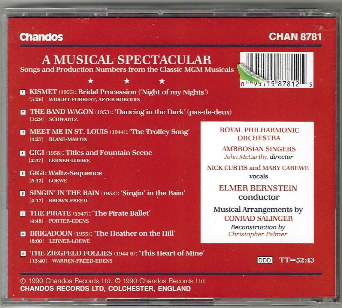 CDs: Elmer Bernstein - A Musical Spectacular – Gebraucht aus Genève von CDLPBookS 1