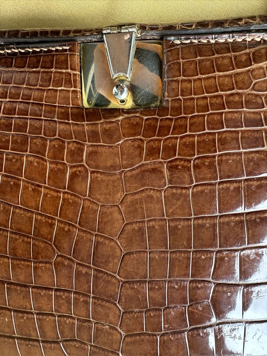 Borse: Vintage Alligator Handbag, Brown Leather – Usato da Zürich venduto da kas_g26m 3