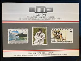UNO Genf 1984 alle Briefmarken des Jahres Folder gestempelt