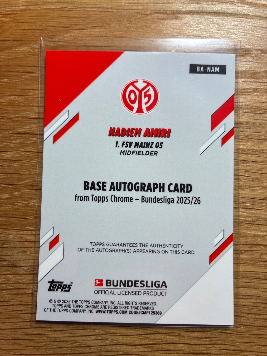 Topps Carte collezionabili: Topps Chrome Nadiem Amiri Mainz Autogramm /75 – Usato da Wangenried venduto da Garagara 1