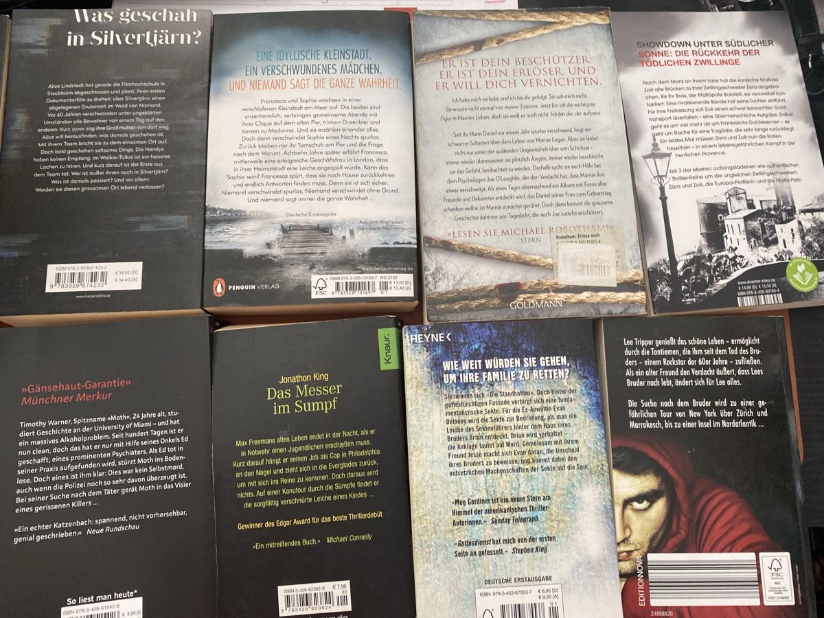 Libri: 8 Thriller Taschenbücher – Usato da Erlinsbach SO venduto da Silverstorm 1