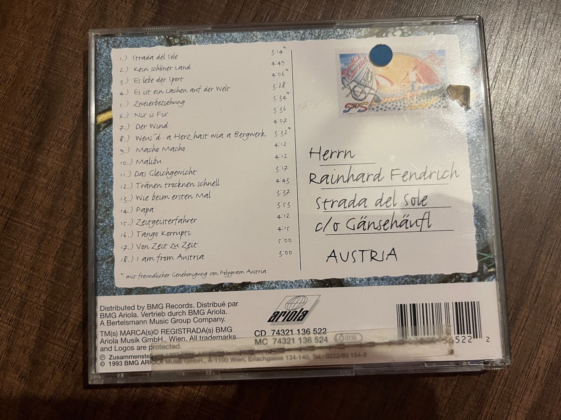 CDs: Rainhard Fendrich - Strada...Austria CD 💿 – Gebraucht aus Sierre von black.box 1