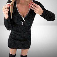 🖤 Verführerisches Pullover-Kleid mit Zipper 🖤💫