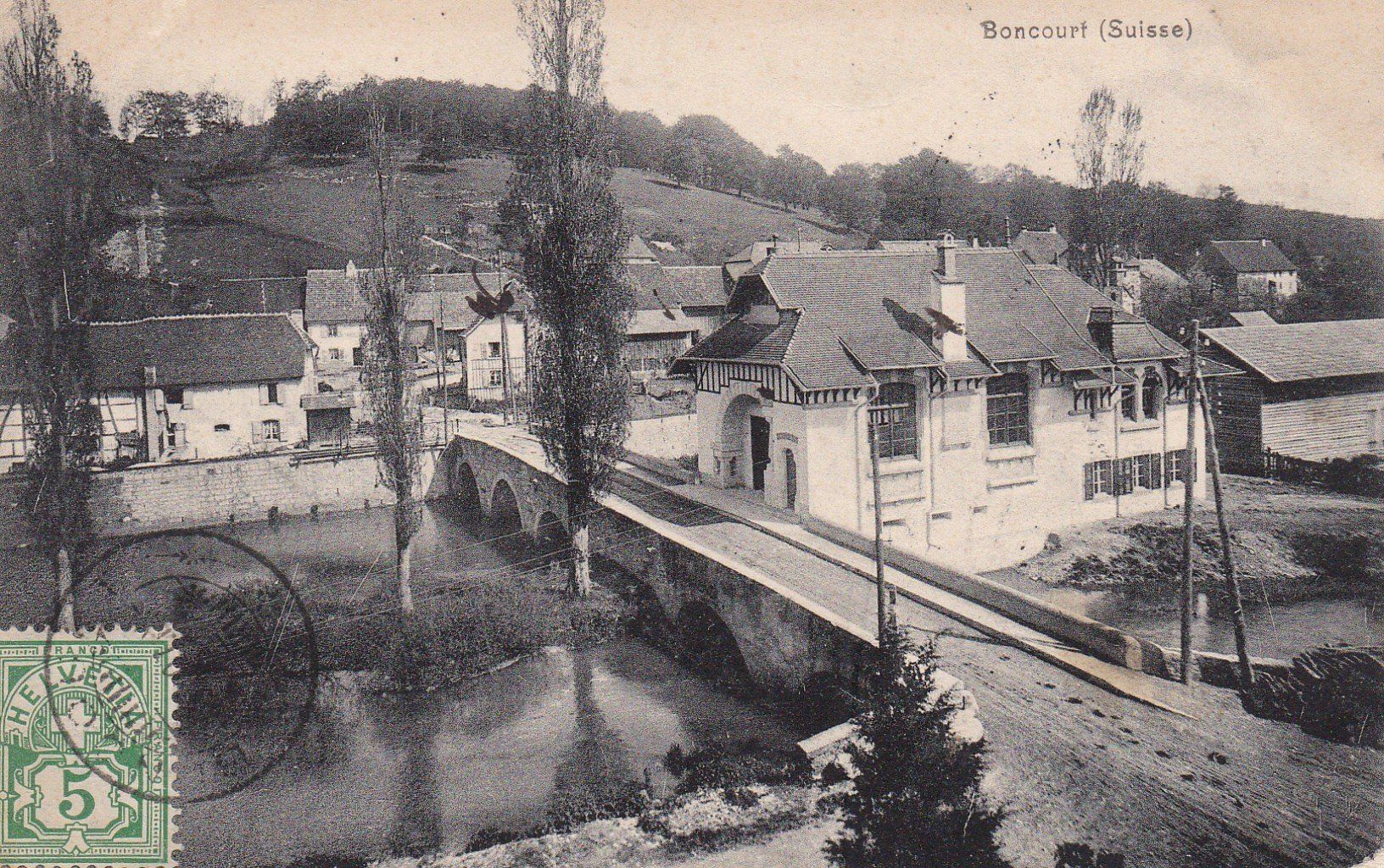 Ansichtskarten: AK - Boncourt - gel. 4.8.1907 – Gebraucht aus Fribourg von schnalla92