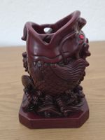 Vintage Red Resin Chinese Koi Fish Statue