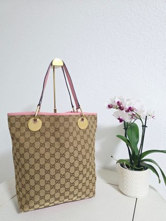 Gucci Handtasche GG Canvas Leder Pink Damen Tasche 120836