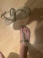 Sandalen Damen Gold Steinchen Grösse 38 guter Zustand