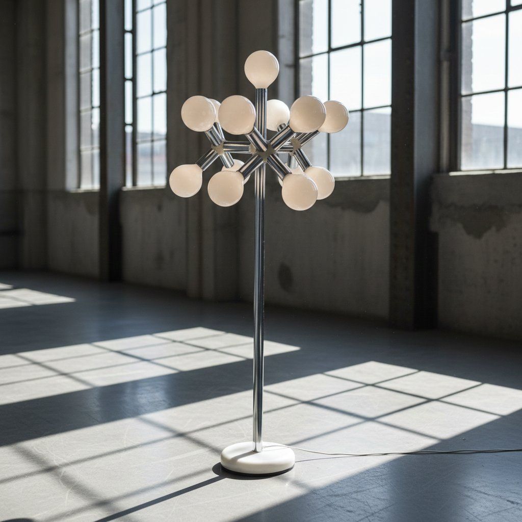 Lampade: Atomic Stehleuchte, Space Age 1960er – Robert Haussmann – Usato da Pregassona venduto da ModernistaCH