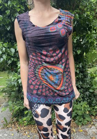 Desigual maglia di cotone con drappeggi-tgM/L-chic👌👌