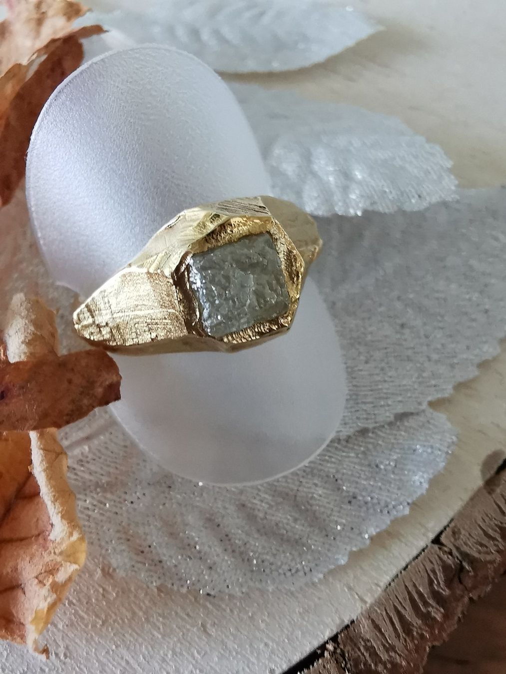Anelli: 750/-- GG Ring mit Rohdiamant Einzigartiger Schmuck – Nuovo e nell'imballaggio originale da Dierikon venduto da Vittorio57 1
