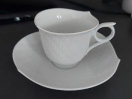 Meissen weisses Porzellan - Tasse und Teller ☕️