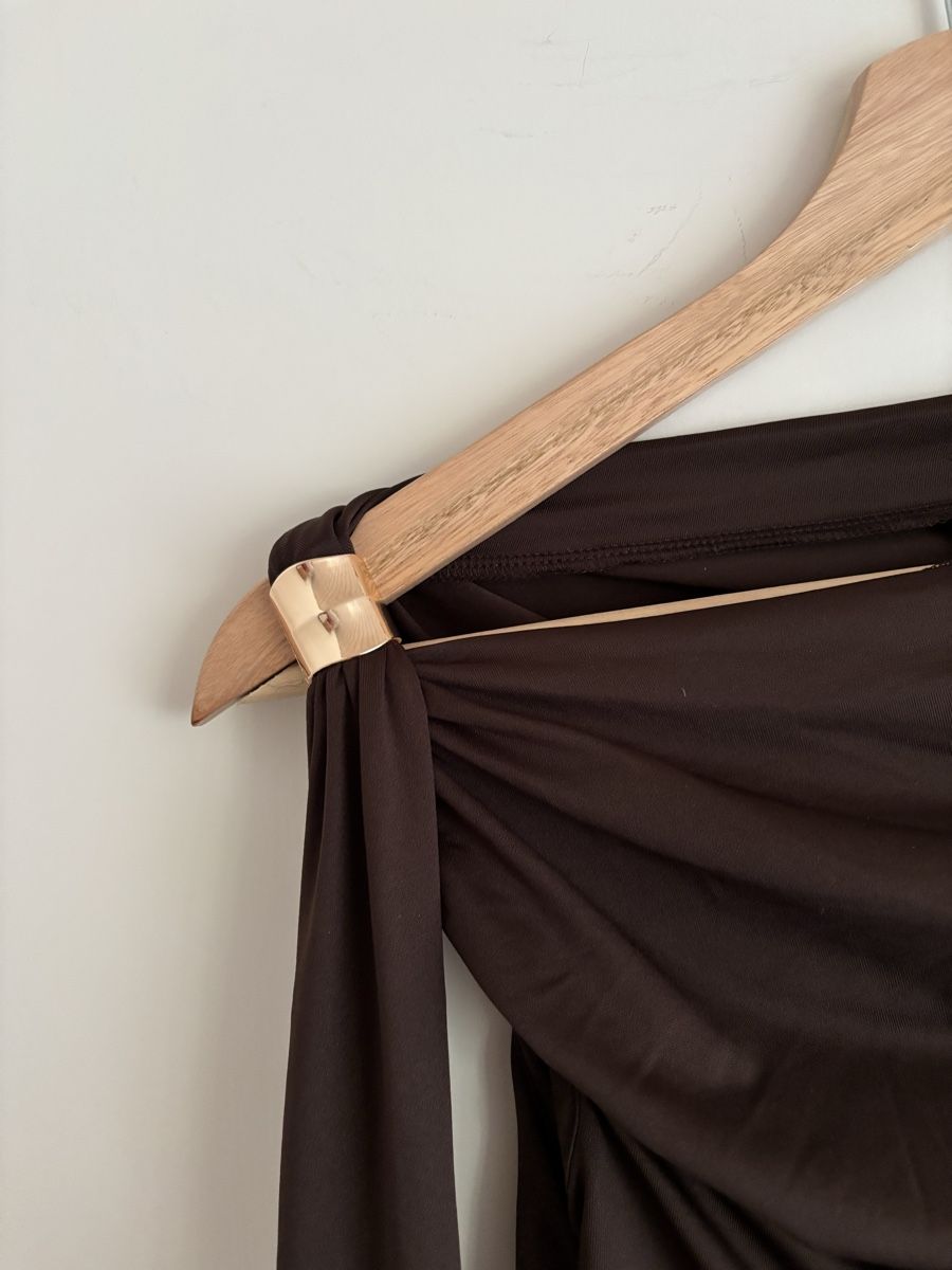 Zara Top: Brown One-Shoulder Draped Top ZARA – Usato da Wallisellen venduto da eli_v7dn 3
