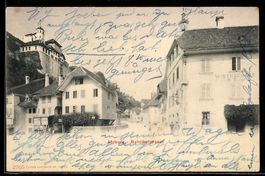 AK Aarburg, Bahnhofstraße mit Wirtschaft H. Vinali