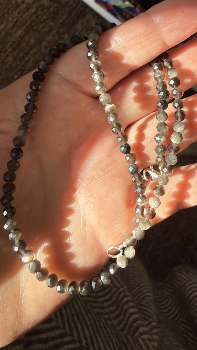 Catenine: Obsidian Halskette 45 cm, Silberverschluss – Nuovo e nell'imballaggio originale da Ebikon venduto da Leonidas2 3
